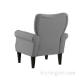 Chaises de salon en tissu gris